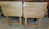 2 wood tv tray tables