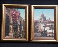 Pair of small signed Eugene Schmidt oil