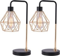 $40  COTULIN 2 Vintage Gold Table Lamps, Farmhouse