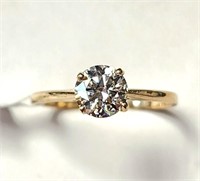 10K Gold White Moissanite Ring