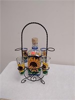 Shot glass and bottle carrier