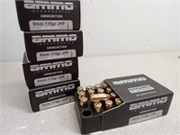 X5 Ammo Inc 9mm JHP ammo - 20 rds per box, 100