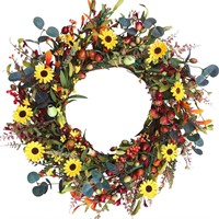 Fall Berry Wreath with Berries and Flowers