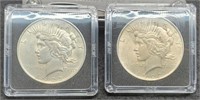 (2) 1922 Peace Silver Dollars AU