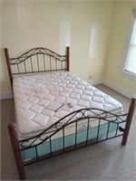 Sleep number queen bed, box spring & wood and