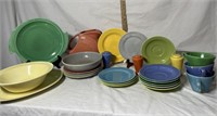 Fiestaware Mixed Plates, Bowls, Shakers, Cups