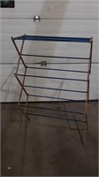 Foldable vintage wooden laundry rack 43 in tall