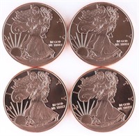 (4) x 1 OUNCE .999 FINE COPPER COINS