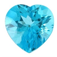 Genuine 0.75ct Heart Shape Swiss Blue Topaz