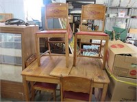 Oak Cottage Table and 4 Chairs 1 Leaf