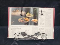 DECORATIVE METAL COOKBOOK HOLDER W/ COOKBOOK