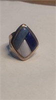 Sterling ring with lapis and other natural stone
