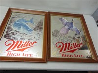Two Vintage Miller Bar Mirrors - some flaws