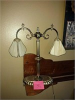 Brass and Stained Glass Lamp