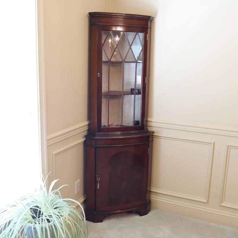 Antique walnut corner cabinet
