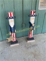 Pair of Uncle Sam porch decorations