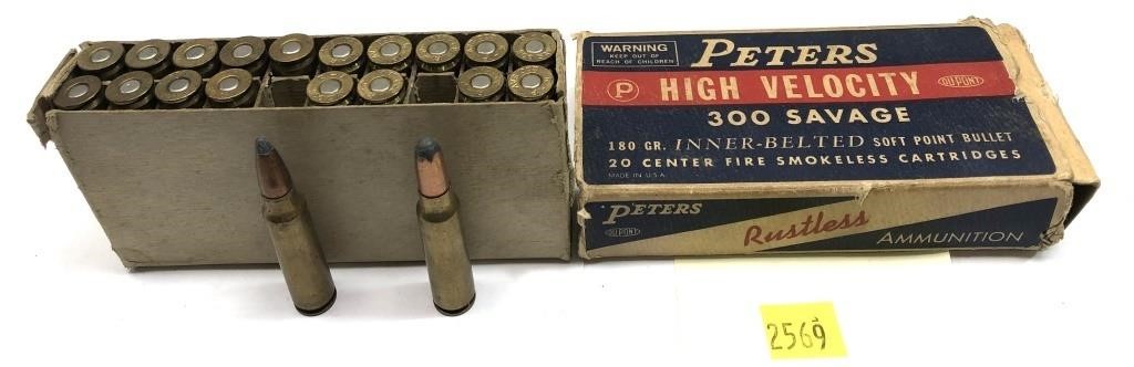 Vintage box of Peters .300 Savage, 20 Rds., mixed