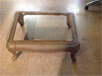 CAST IRON STOVE BOTTOM WITH GLASS TOP TABLE