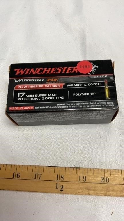Winchester 17 win super mag 20 grain 50