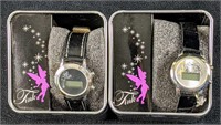 Two Disney Tinkerbell LCD Accutime Childs Watch
