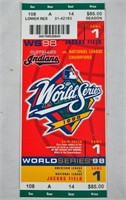 1998 World Series Cleveland Indians Ticket Unused