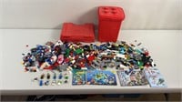 Lrg Lot Lego Pieces w/ Mini Figures & Manuals