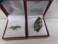 2 LADIES STERLING SILVER RINGS