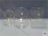 Clear glass round dinner (720) Soup (210). Square