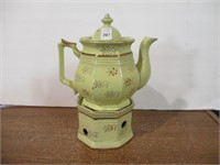 Vtg Japan Yellow Floral Teapot & Warmer