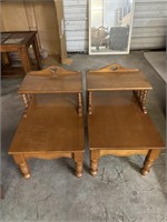 Pair of end tables 20+30+24in. With hearts