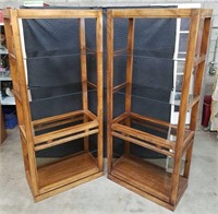 Two Solid Wood Glass Shelfs