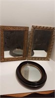 3 SMALL FRAMED MIRRORS