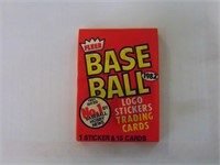 1982 Fleer Baseball Unopened Wax Pack