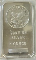 1 OUNCE SUNSHINE MINING .999 FINE SILVER BULLION