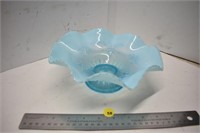 Blue Glass Pedestal Bowl