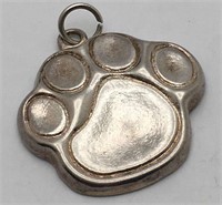 Sterling Silver Paw Print Pendant