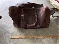 leather brown duffle bag
