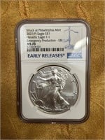 2021(P) EMERGENCY PRODUCTUON MS70 $1 SILVER EAGLE