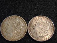 (2) Morgan Silver Dollars, 1889, 1921-D