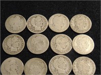 Approx (12) Silver Barber Quarters, readable dates
