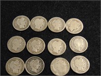 approx (12) Silver Barber Dimes, readable dates.