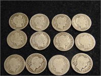 approx (12) Silver Barber Dimes, readable dates