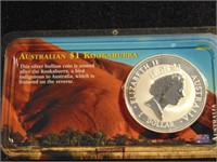 Austrailain $1 Silver Kookaburra, 31.635g, 99.9%