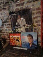 2 Elvis Record Albums & Poster Print