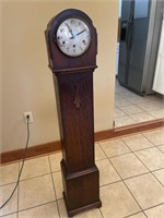 Oak case grandmothers clock could not find brand,