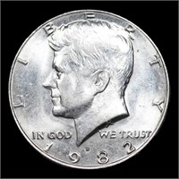 1982-d Kennedy Half Dollar 50c Grades GEM Unc