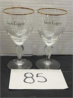 A pair of Irish Coffee Wine Glasses Clear S