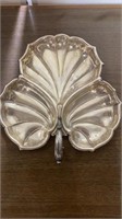 Vintage Silver Plated Divided Leaf Platter