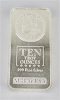 Ten Troy Ounce Fine Silver Bar.