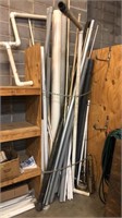 Corner of Misc Sch 40 pipe, Metal pipe, Conduit,